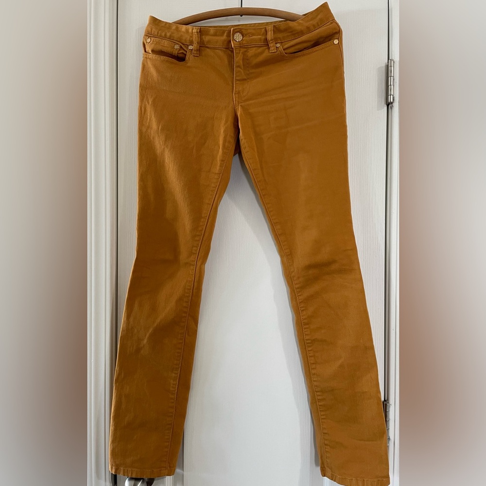 Tory Burch rich golden yellow skinny jeans